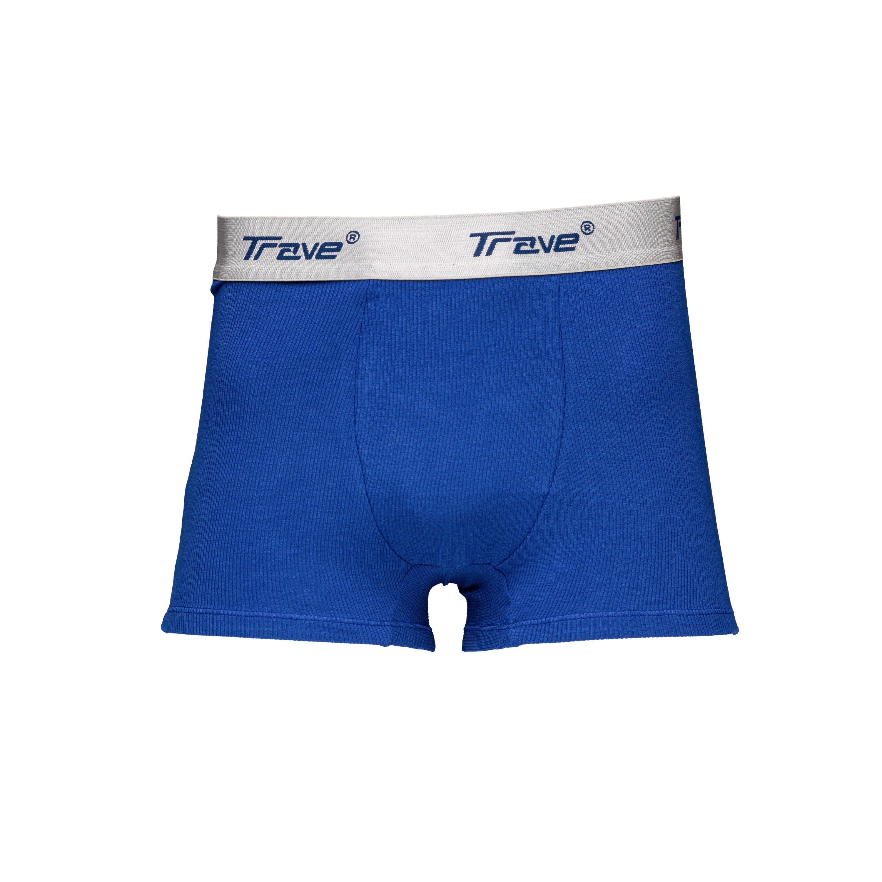 Cueca Boxer Fibra De Bambu Canelado Azul Trave Underwear Cuecas