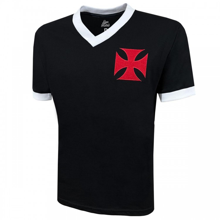 Camisa Retro Vasco Gola V Preta